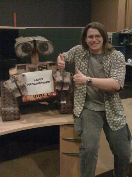 Me posing with my Lead Programmer for Sultans of Scratch, WALL-E